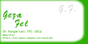 geza fel business card